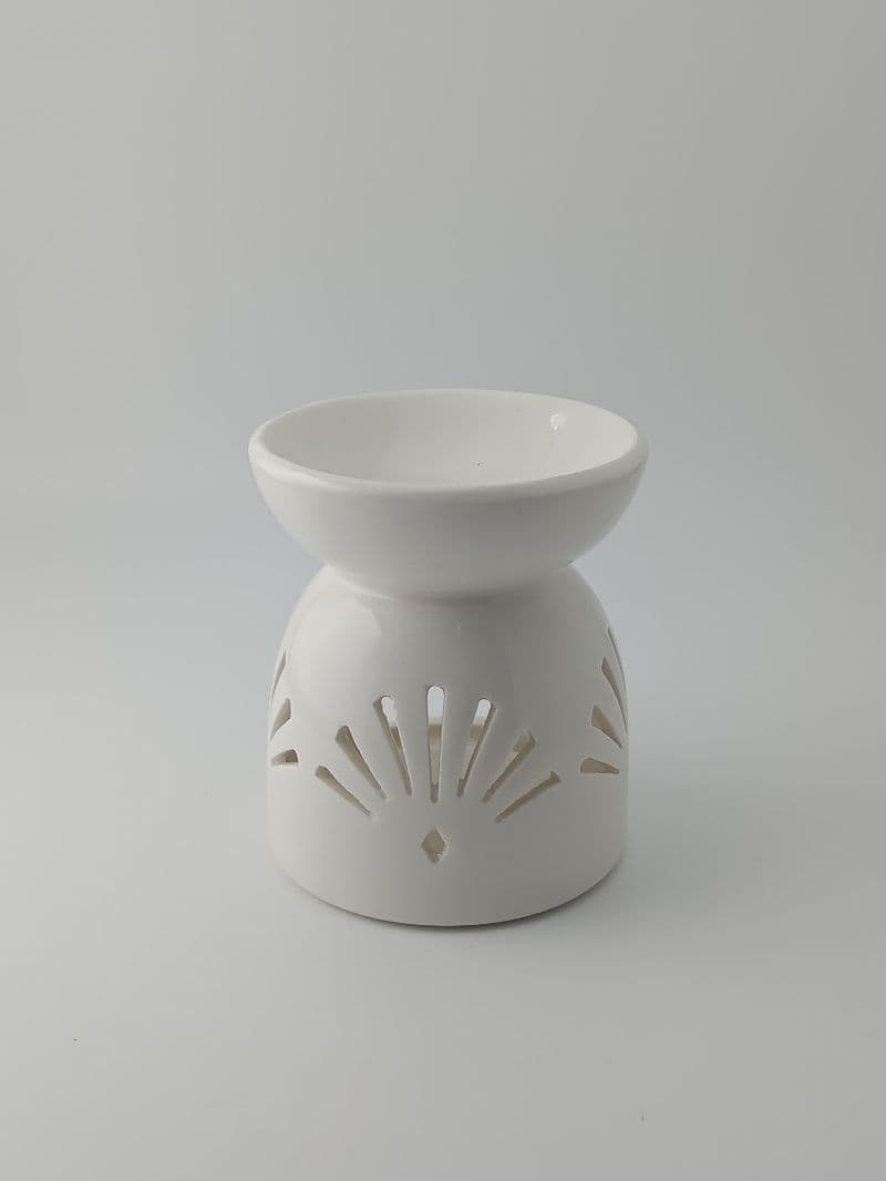 Quemador de cerámica blanco para aceites esenciales, 9 cm