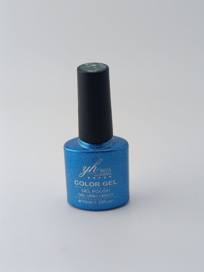Esmalte en Gel YH Beja Escarchado Azul de 10 ml