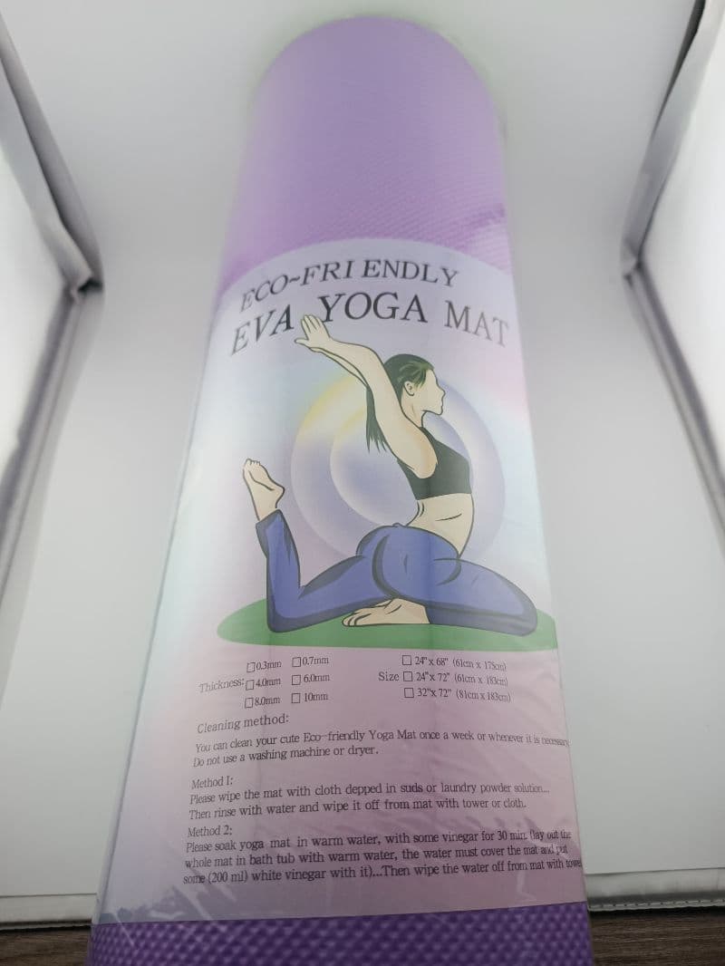 Alfombra de yoga EVA de dos colores 173 x 61 cm, 8 mm de grosor
