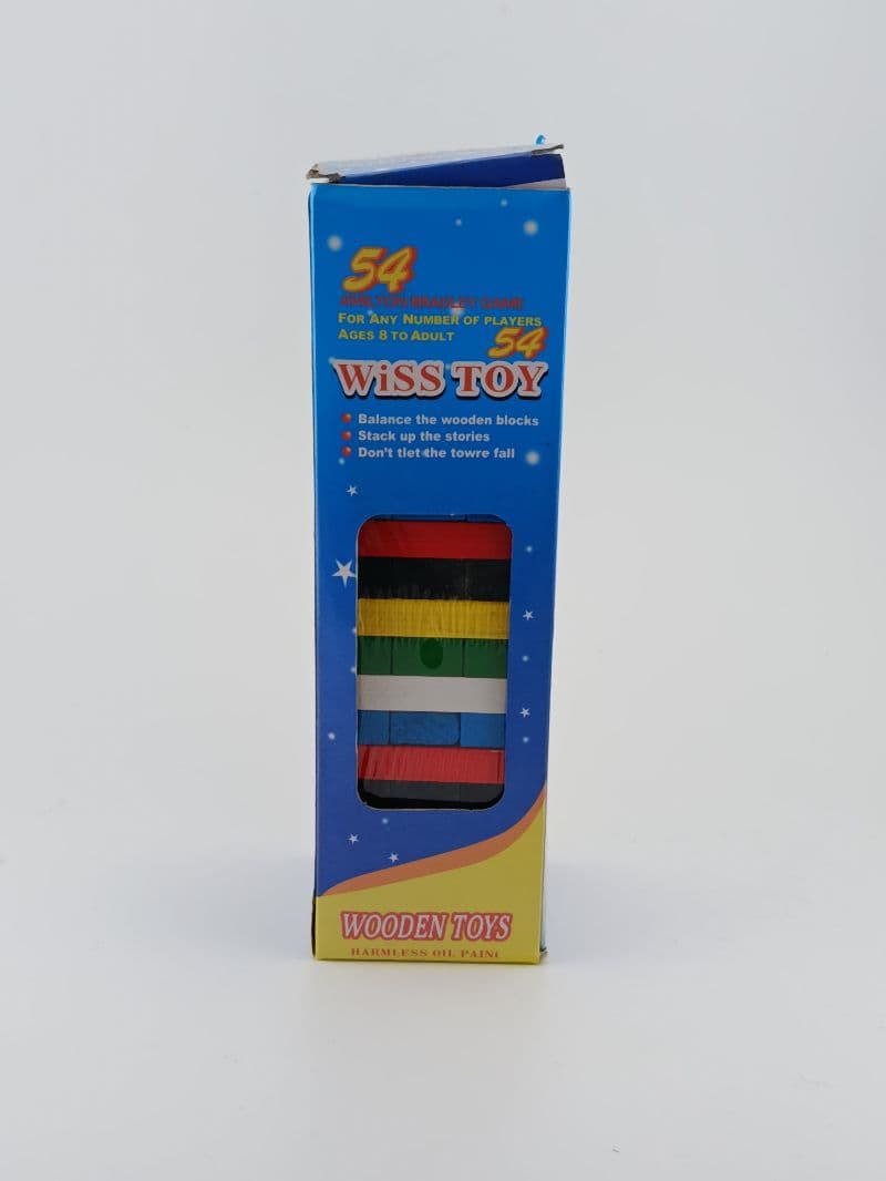 Juego Jenga de bloques de madera de colores, 54 piezas (5.5 x 5.5 x 1.9 cm)