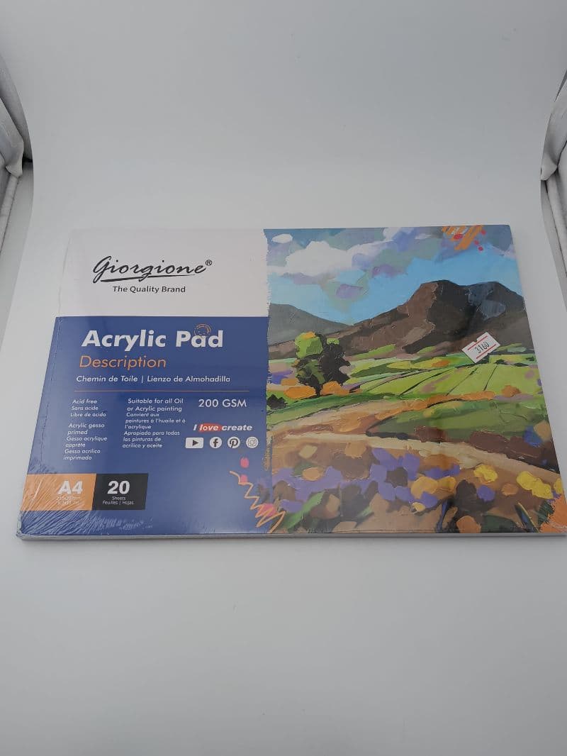 Block de Papel Giorgione para Acrílico y Óleo A4