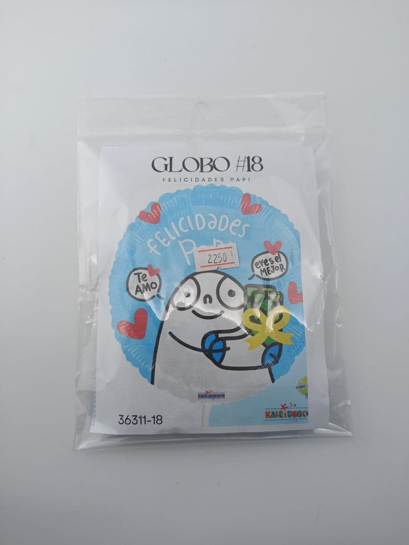 Globo Metálico Número 18 Felicidades Papi