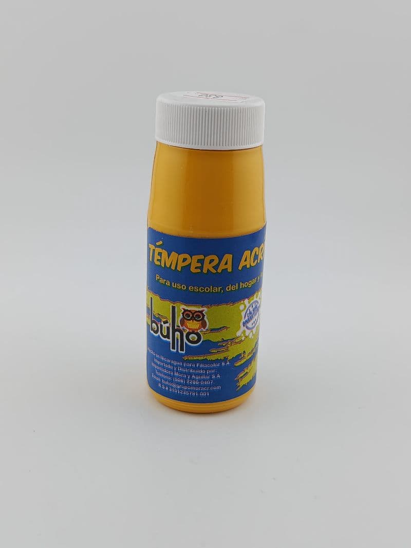 Témpera acrílica Buho 65 ml — amarilla