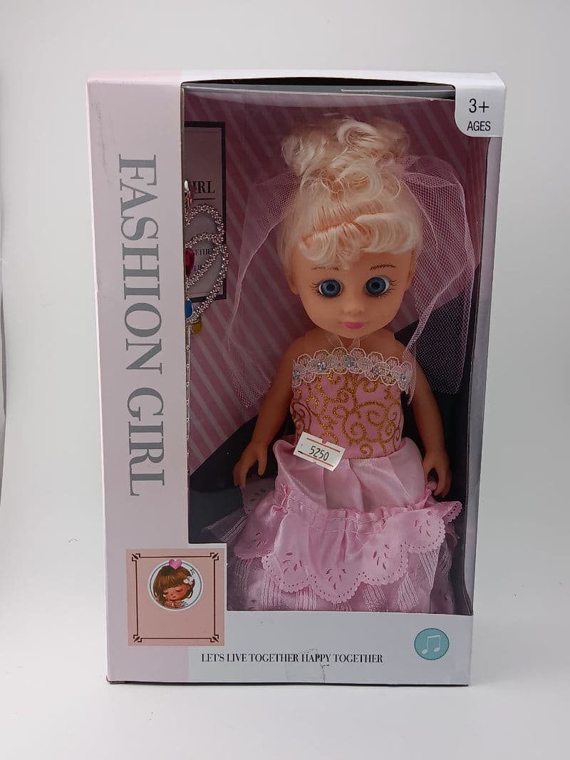 Muñeca Fashion Girl con Vestido Rosado
