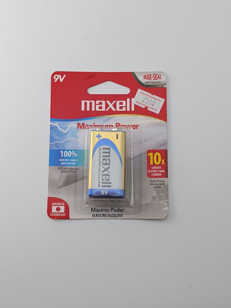 Batería Alcalina de 9V Maxell, Blíster de 1 Unidad