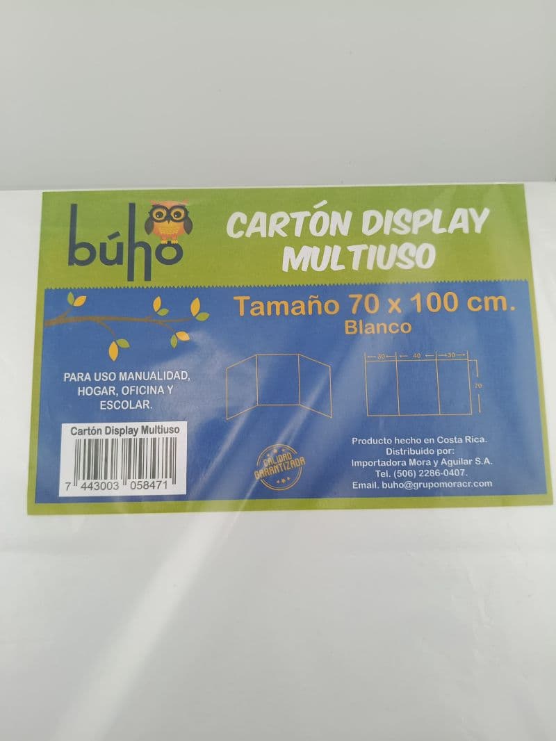 Cartón display multiuso Búho blanco 70 x 100 cm