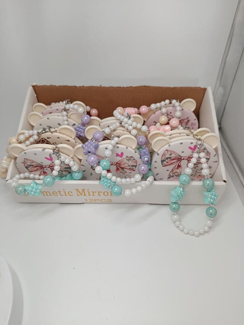 Espejo de Bolsillo con Pulsera de Cuentas