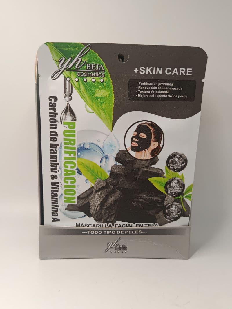 Mascarilla Facial en Tela YH Beja Carbón de Bambú