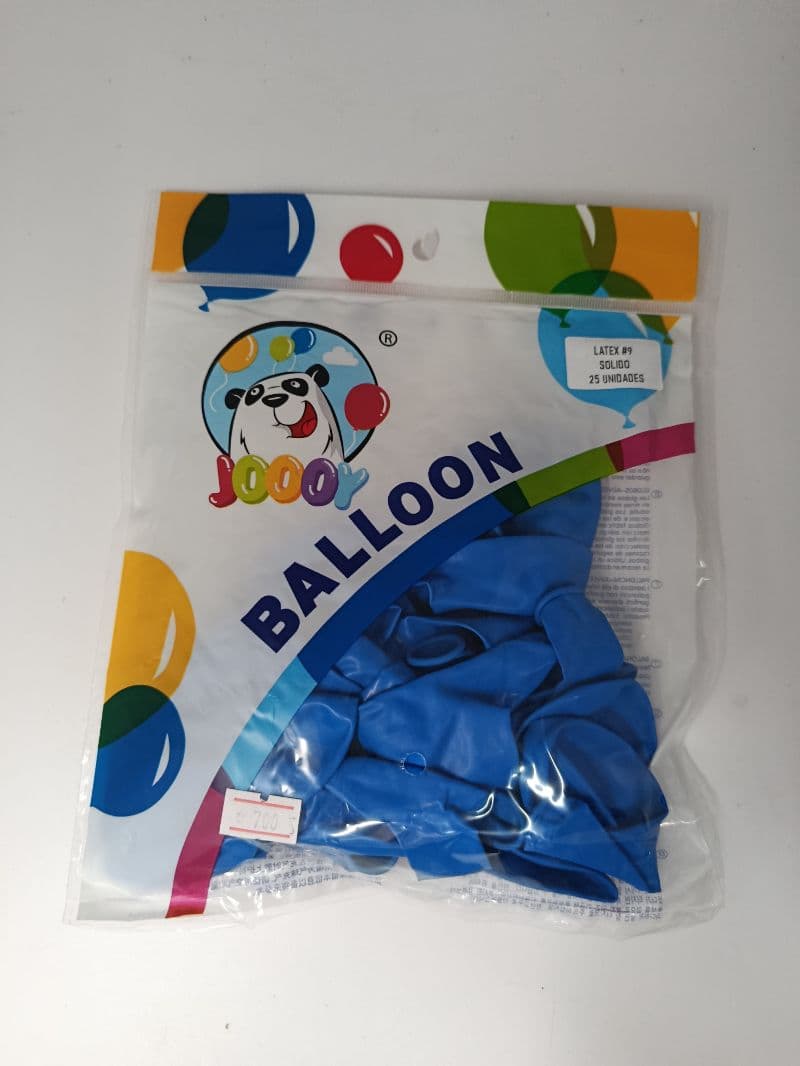Globos de látex azul sólido #9, paquete de 25 unidades