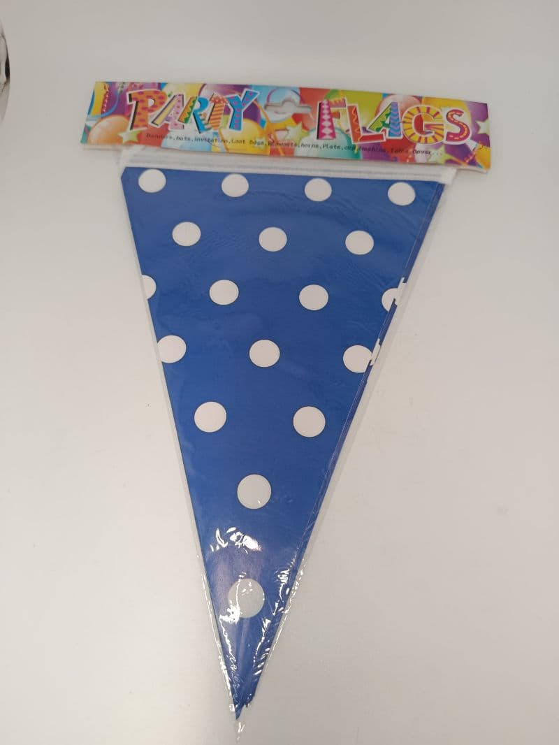 Banderines para Fiesta con Diseño de Puntos Azul