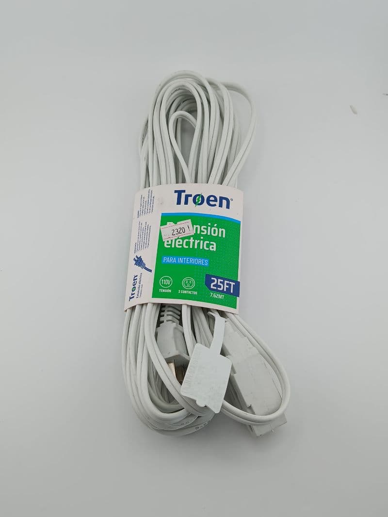 Extensión eléctrica Troen 25 ft (7,62 m) para interiores