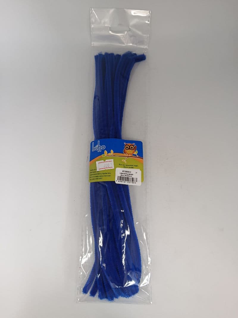 Limpiapipas Búho Color Azul, Paquete de 24 Unidades