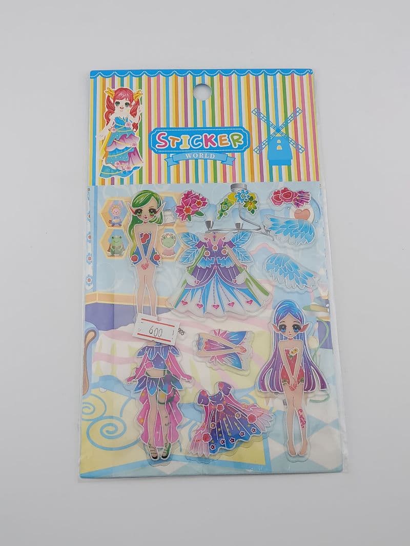 Stickers inflados de muñecas para vestir