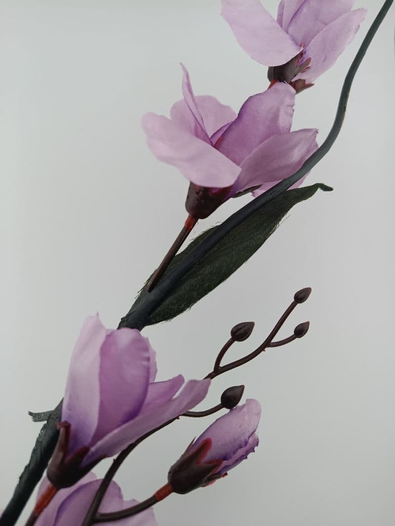 Flor artificial en varilla, magnolia lila, 160 cm