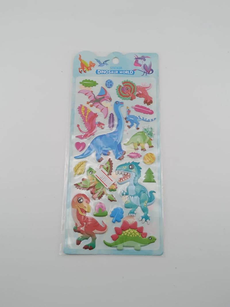 Stickers 3D inflados de dinosaurios Dinosaur World