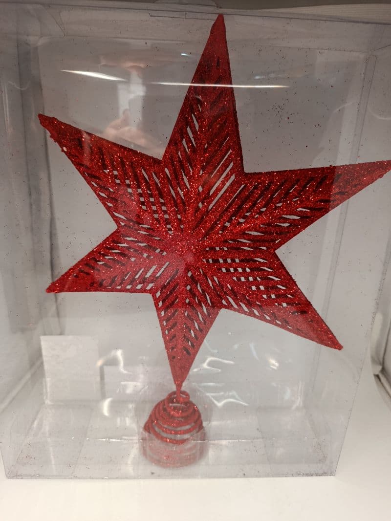 Punta estrella roja para árbol de Navidad 32 cm