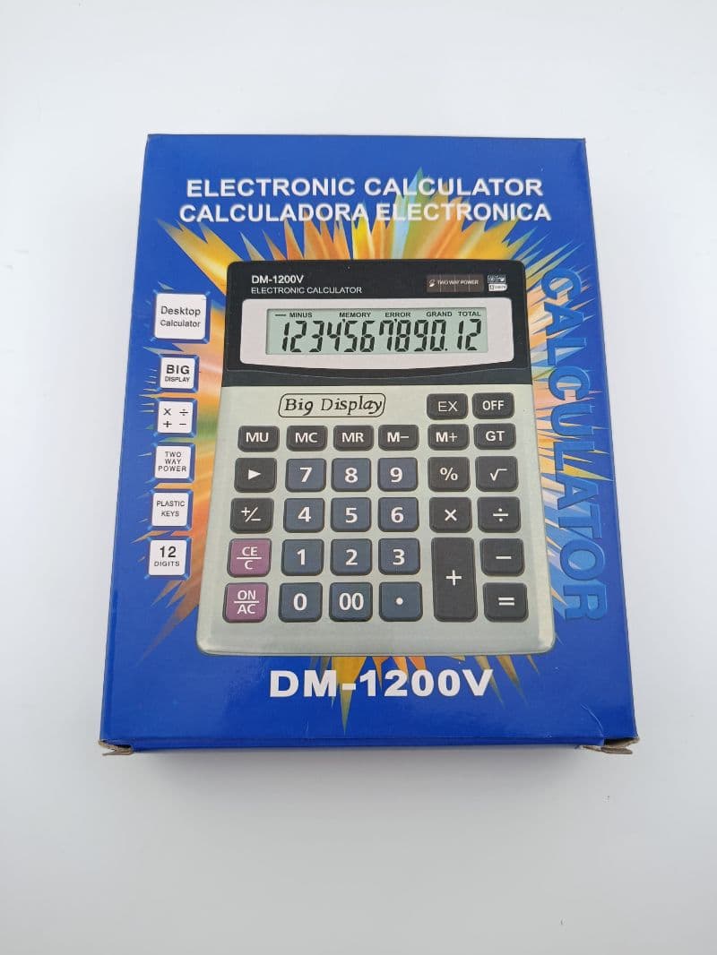 Calculadora de escritorio 12 dígitos pantalla grande DM-1200V