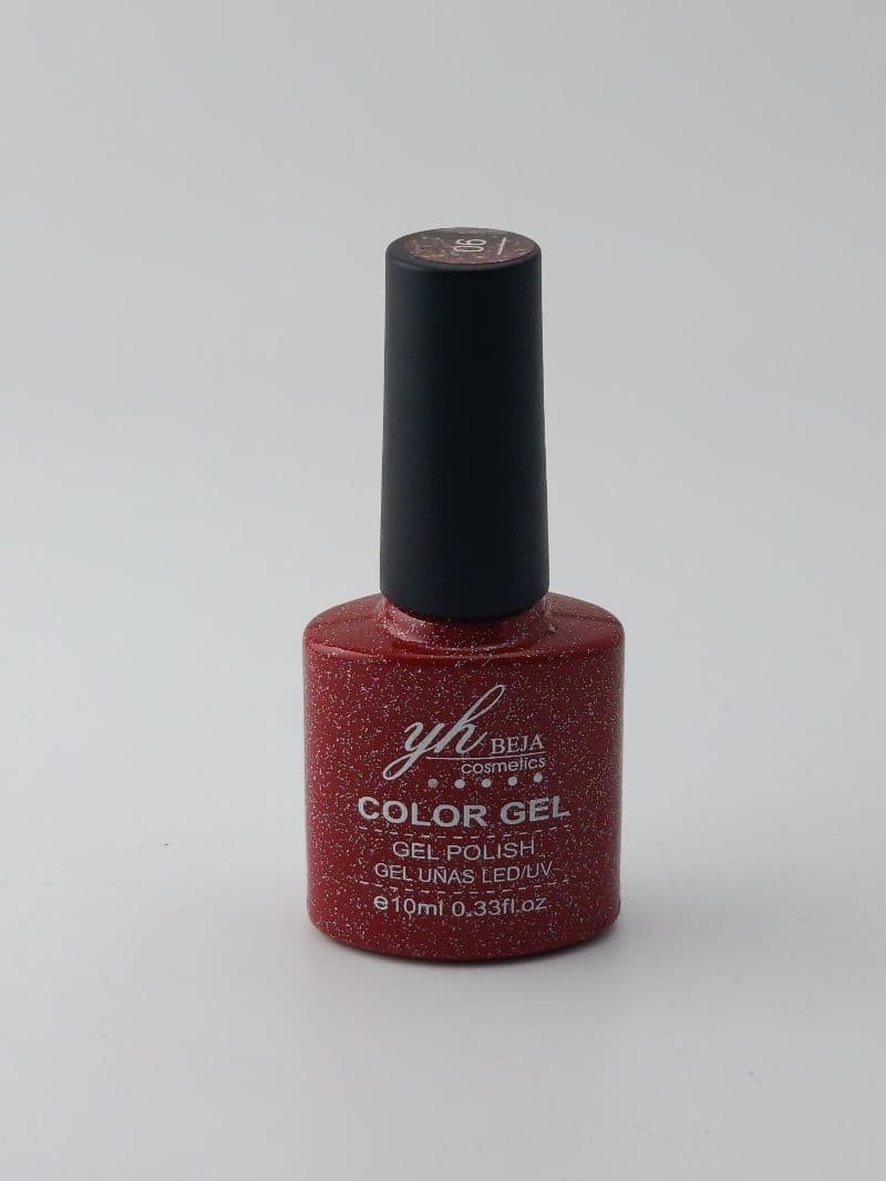 Esmalte en Gel Yh Beja Rojo Escarchado de 10 ml