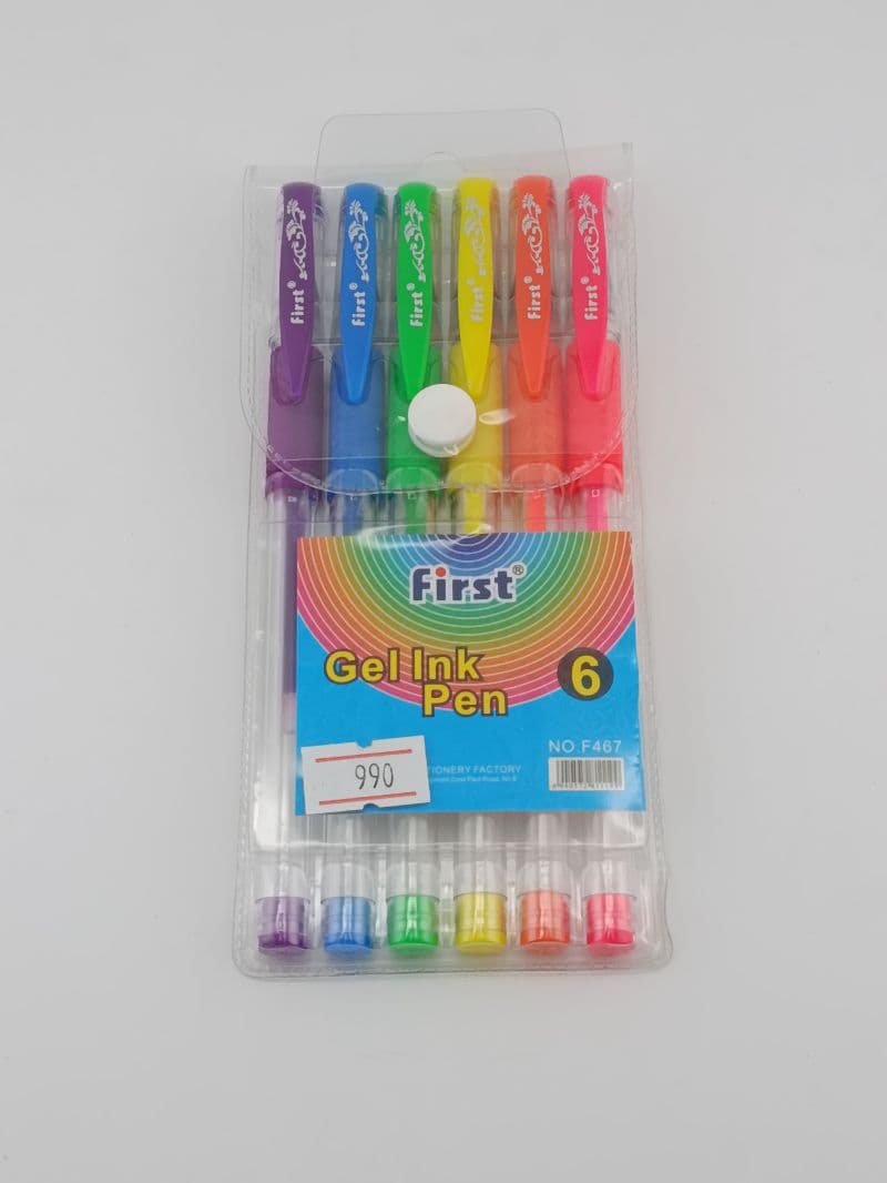 Lapiceros de gel de colores neón — set de 6