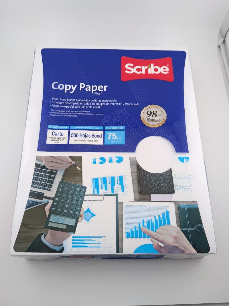 Papel bond Scribe tamaño carta 500 hojas 75 g/m²