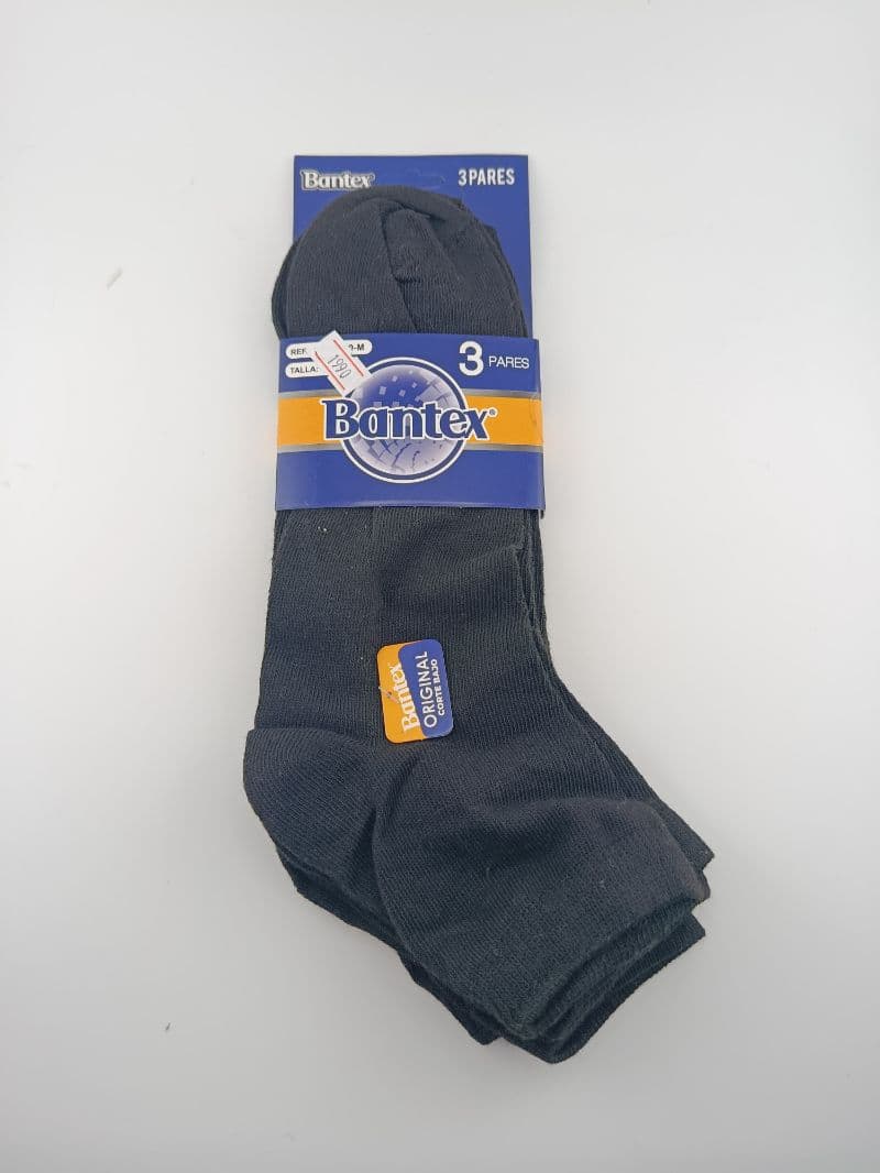 Medias Bantex corte bajo para hombre, 3 pares, talla 10-13