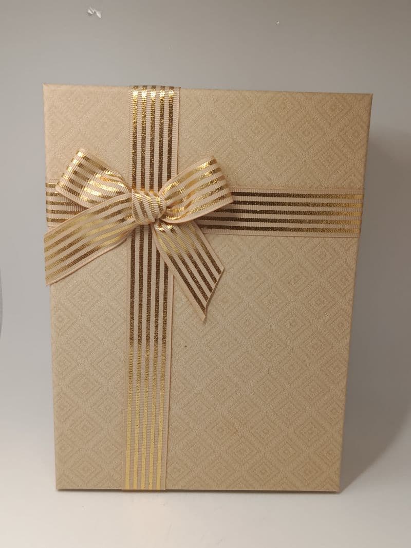 Caja de Regalo de Cartón Decorada con Lazo 22 x 16 x 6 cm