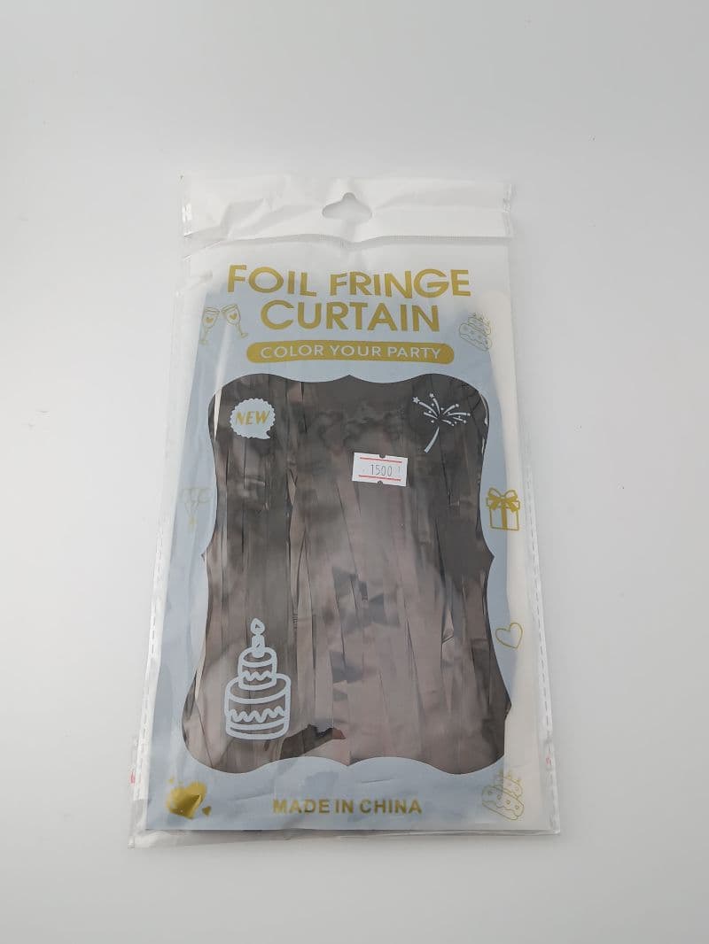 Cortina holográfica negra para decoración de fiesta