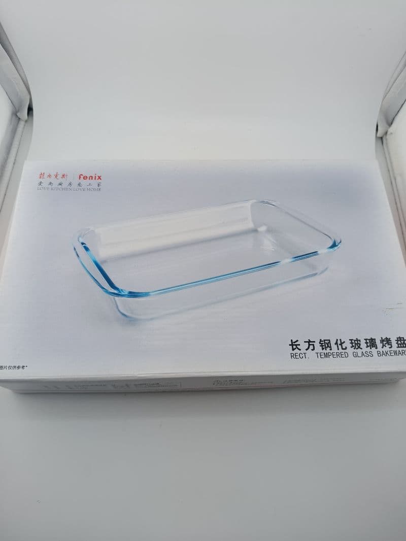 Bandeja rectangular de vidrio templado 1.5 L