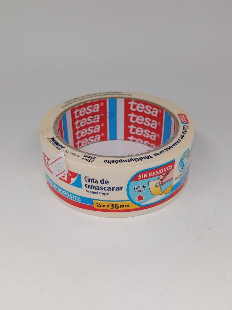 Cinta de Enmascarar Multipropósito Tesa 36 mm x 25 m (1 1/2 Pulgadas)