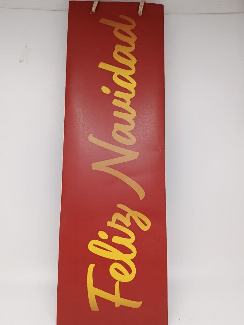Bolsa para vino roja con frase Feliz Navidad