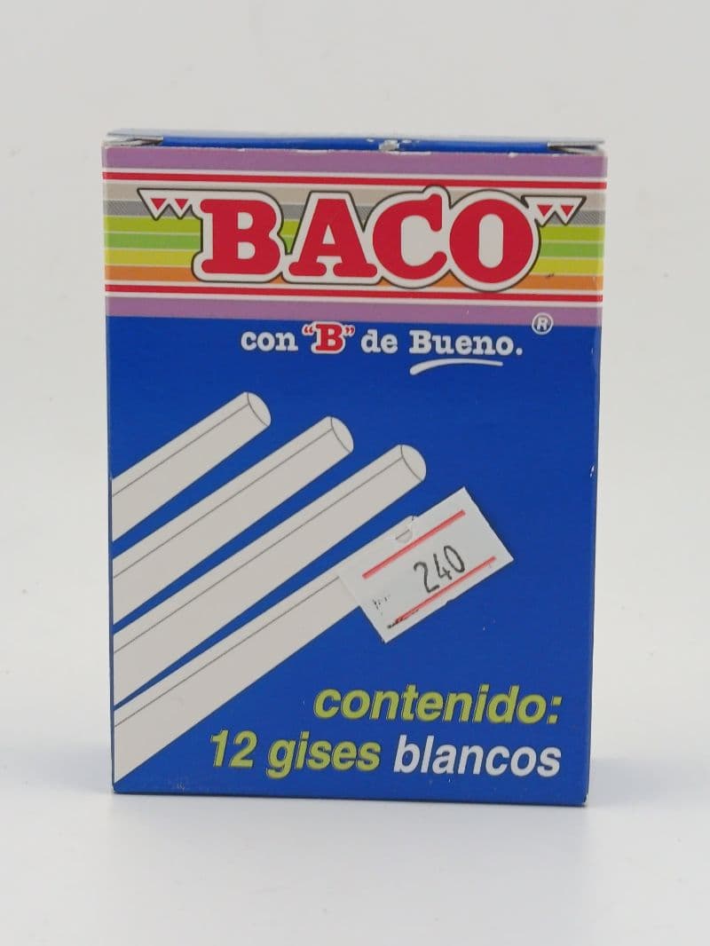 Tiza blanca Baco caja de 12 unidades