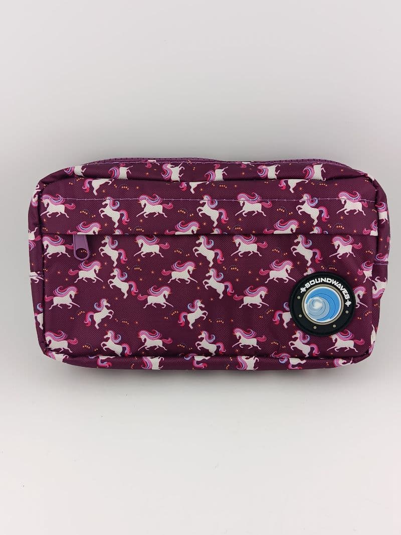 Cartuchera escolar Soundwaves con estampado de unicornios