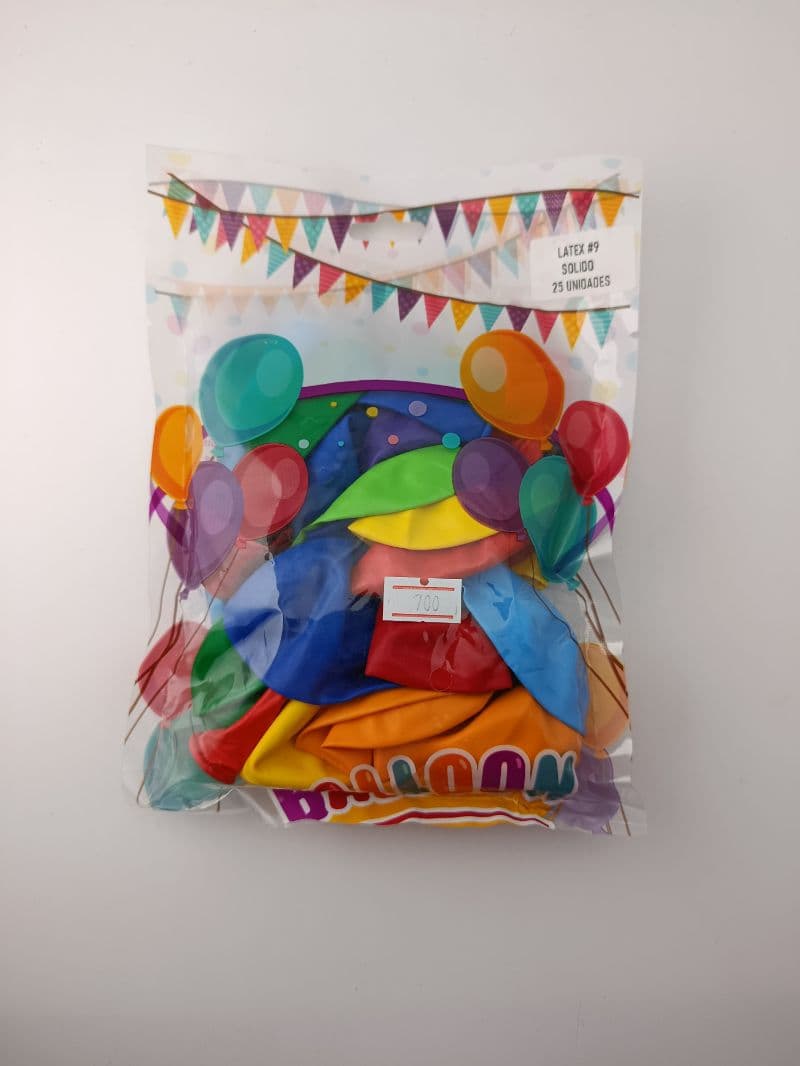 Globos de Látex #9 Surtidos (Paquete de 25 unidades)