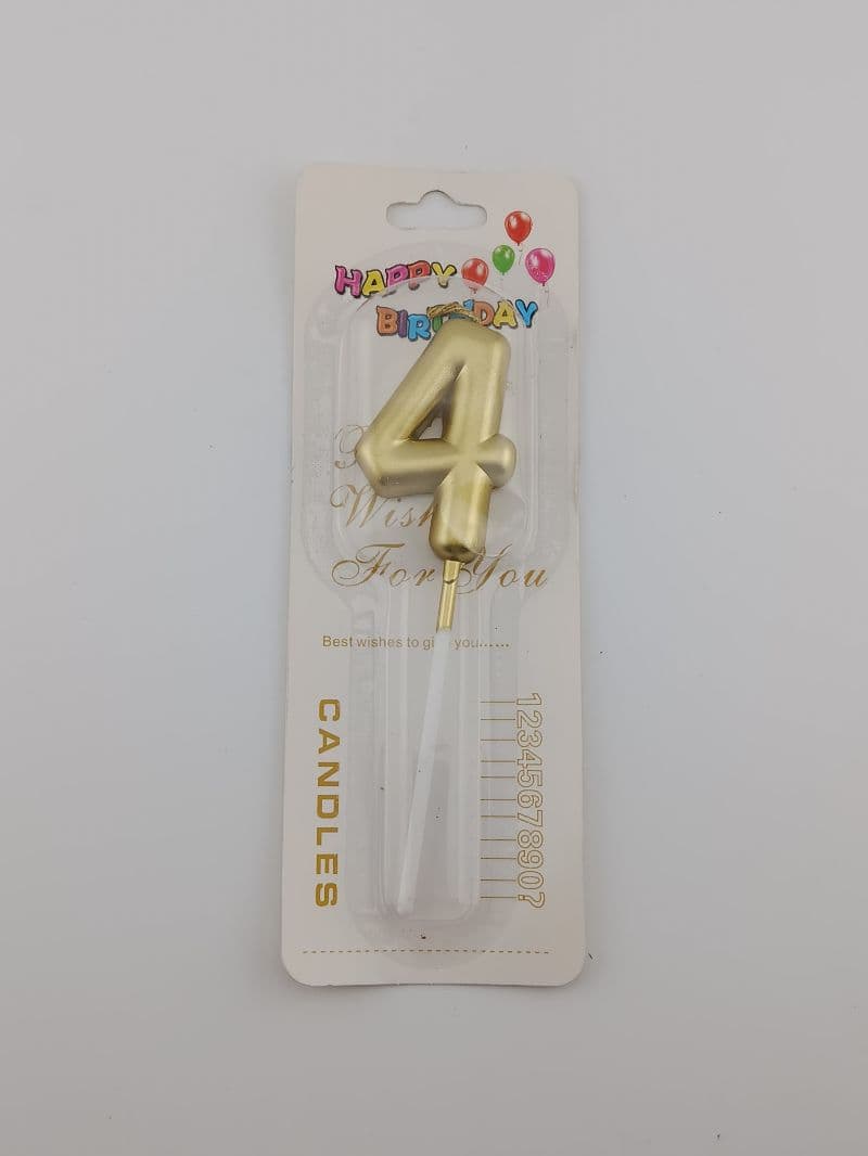 Candela de cumpleaños número dorada