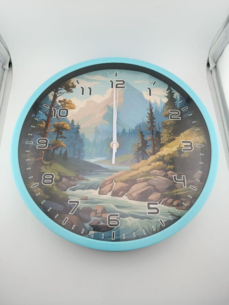 Reloj de pared redondo 30.5 cm con diseño de paisaje