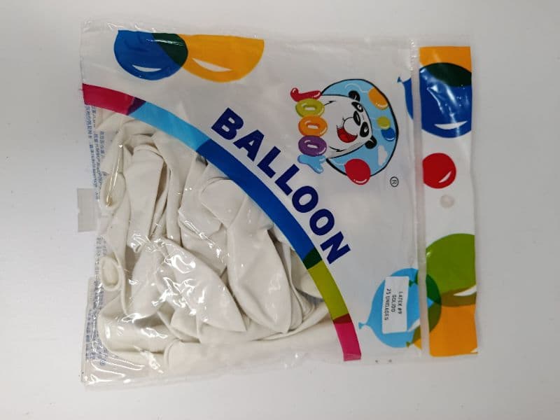 Globos de látex blancos #9 (paquete de 25 unidades)