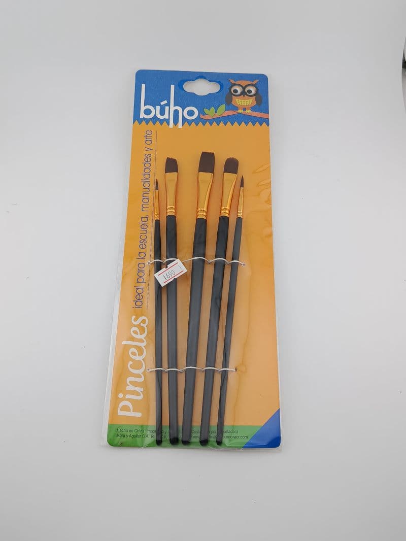 Set de pinceles Búho surtidos 5 piezas, arte y manualidades