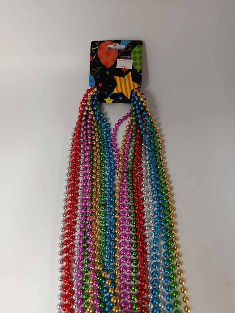 Collares Plásticos de Bolitas para Fiesta, Paquete de 12 Unidades