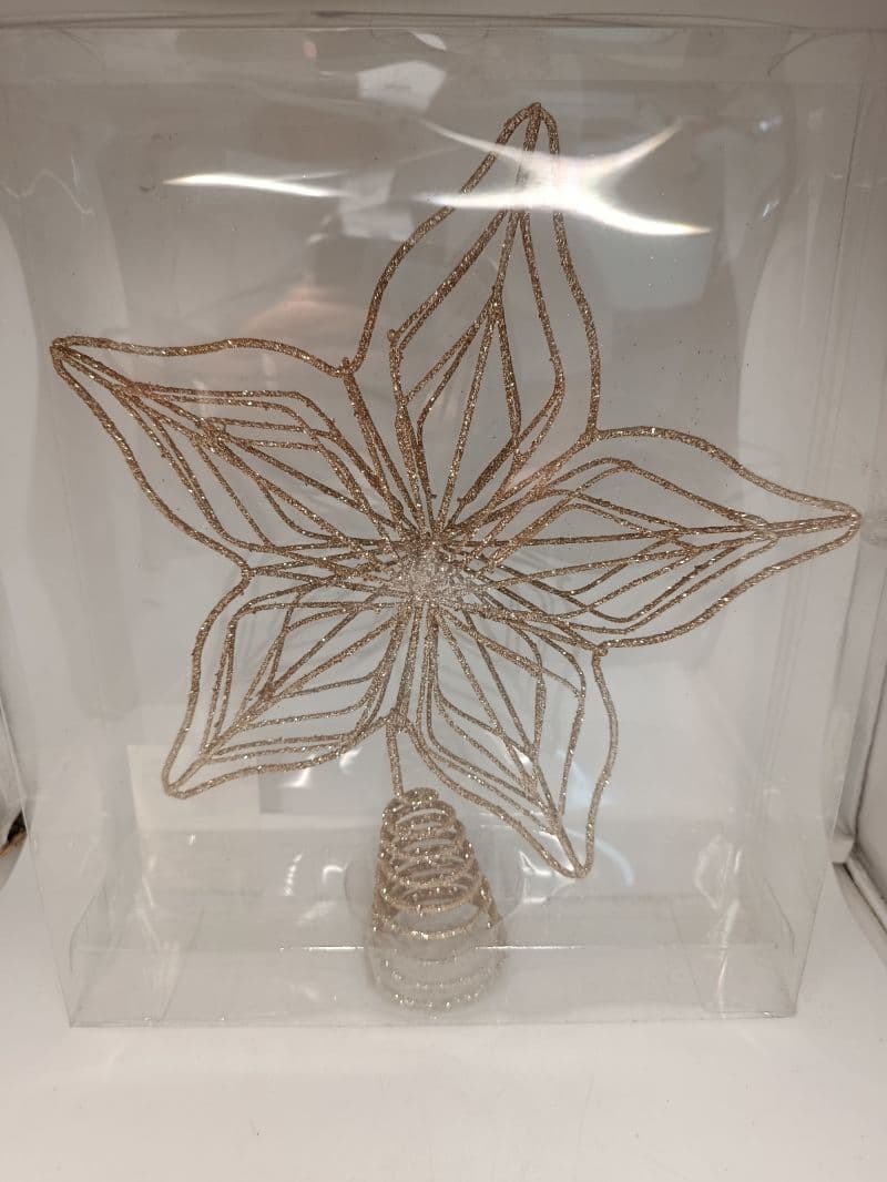 Punta estrella para árbol de Navidad color champán