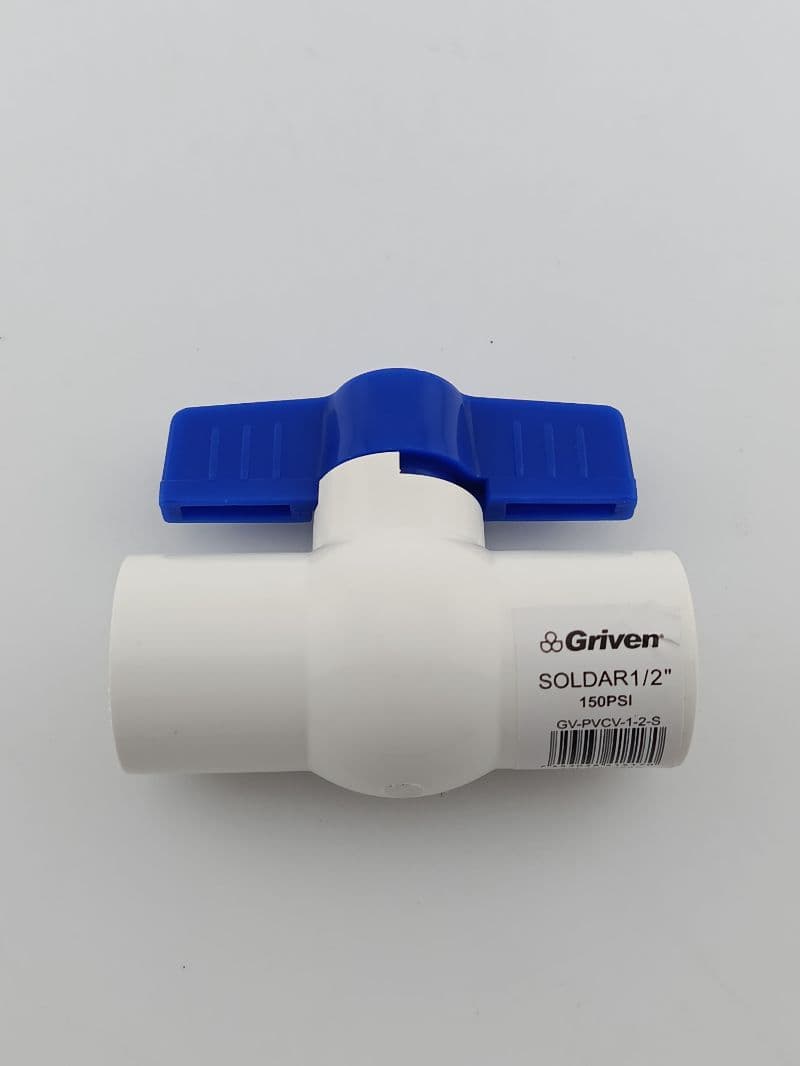 Llave de paso PVC 1/2 pulgada para soldar Griven 150 PSI