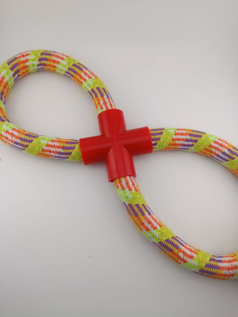 Juguete para mascota: cuerda en forma de 8 con nudo central