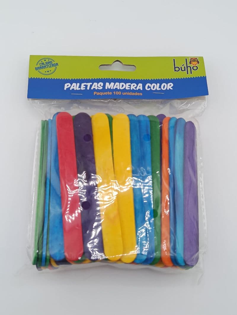 Paletas de madera de color paquete de 100 unidades