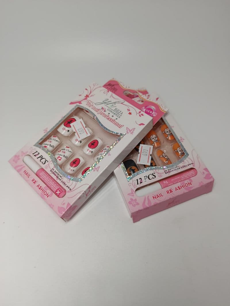 Uñas Postizas Decoradas Yh Beja 12 Piezas