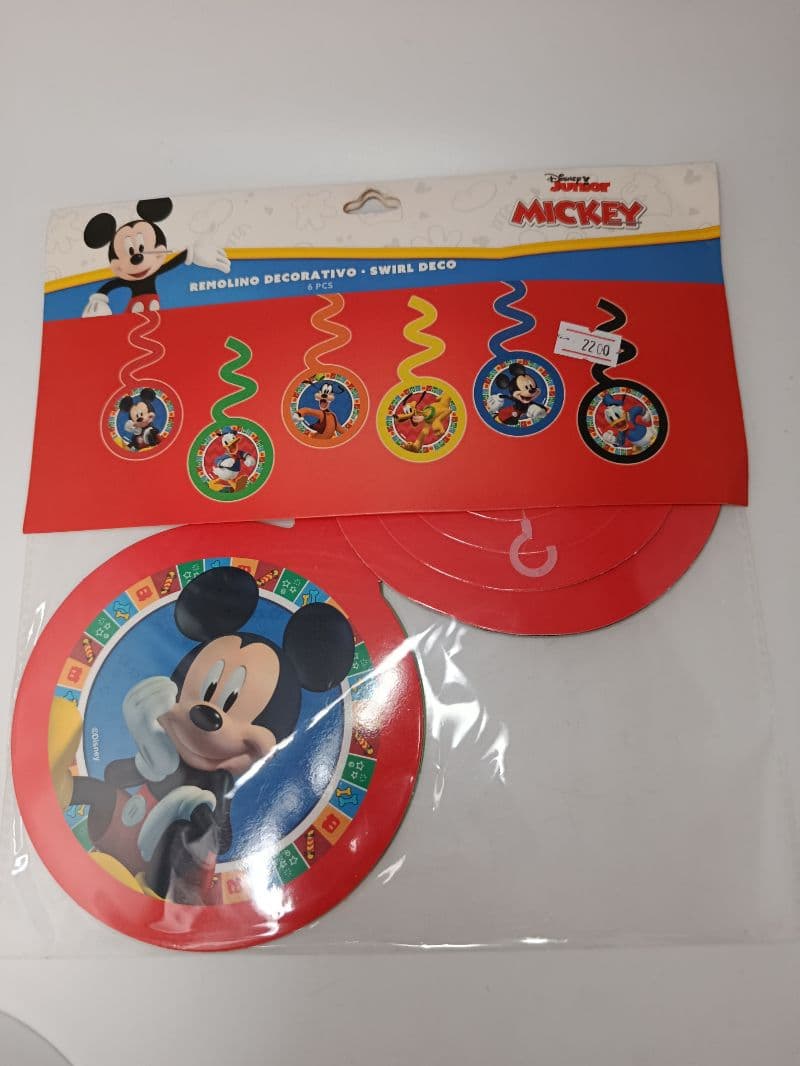 Remolinos Decorativos Colgantes de Mickey Mouse, 6 Piezas
