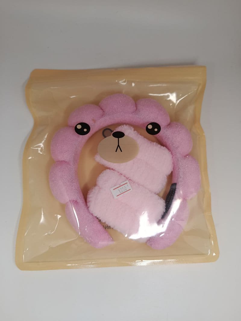 Juego de Diadema y Pulseras para Maquillaje Rosado