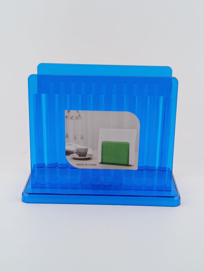 Servilletero acrílico transparente azul