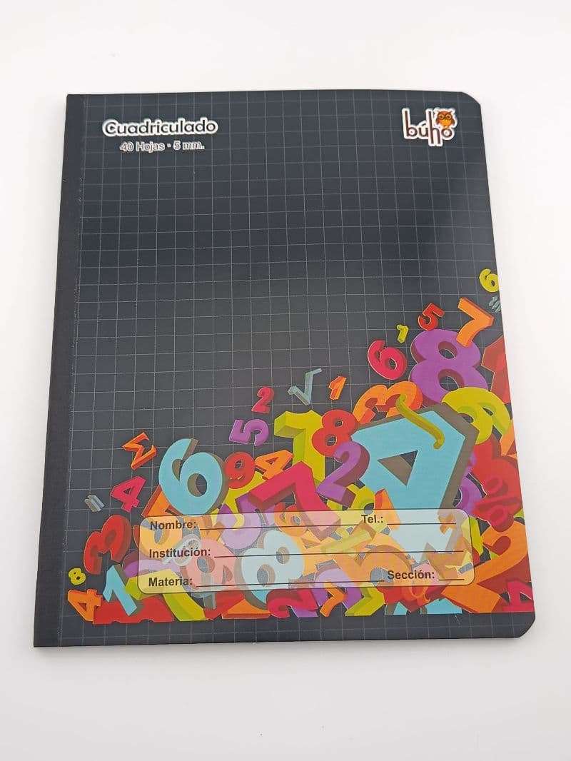 Cuaderno cuadriculado Búho 40 hojas, 5 mm