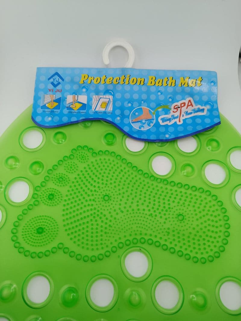 Alfombra de baño con ventosas y puntos de masaje, verde