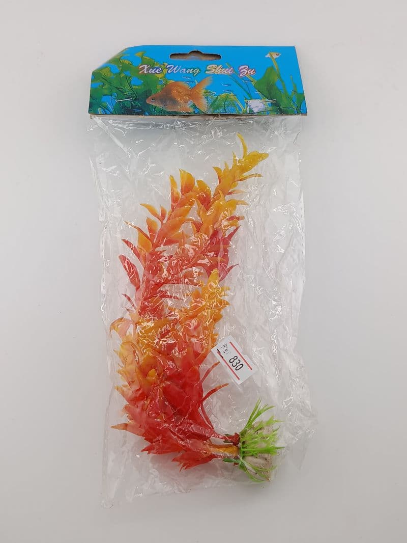 Planta artificial para acuario y pecera rojo-naranja 21 cm