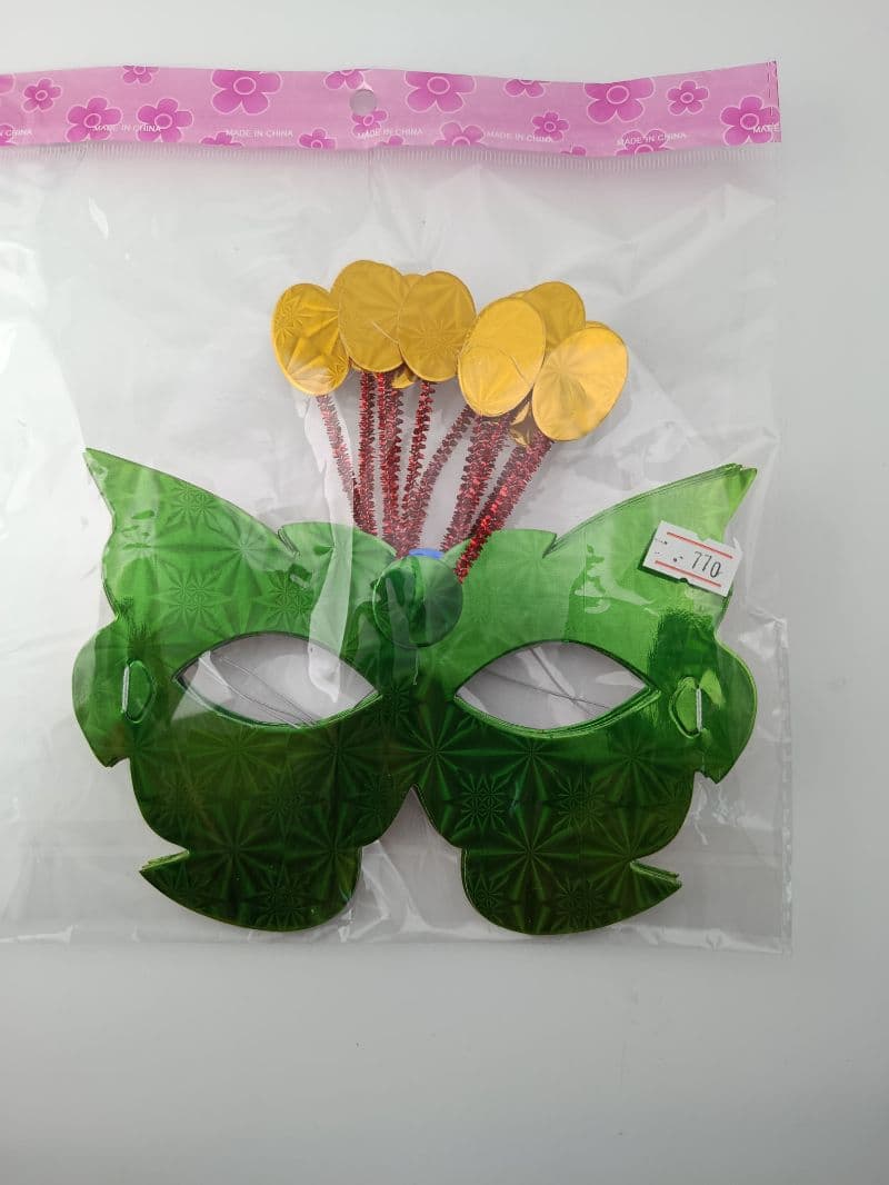 Máscaras de Fiesta de Mariposa Verdes (Paquete de 6 unidades)